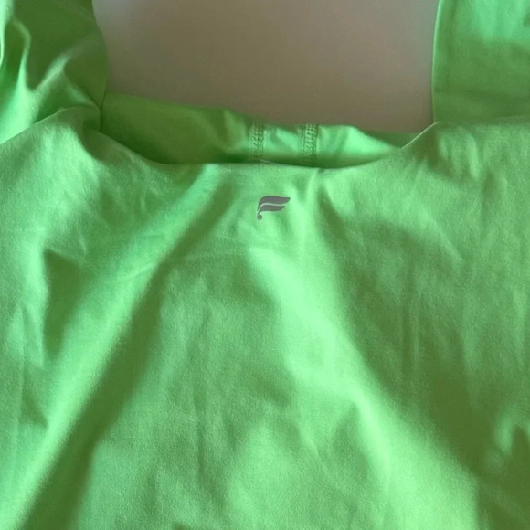 NWT Fabletics Ruched Side Cinch Built in Bra Athletic Neon Tank Top  size 4X - Picture 6 of 12